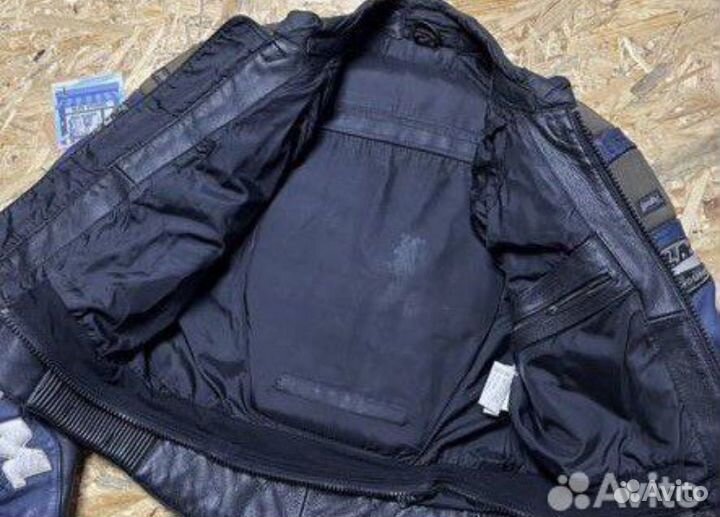 Мотокуртка кожаная мужская 48