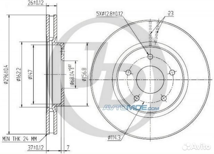 Диск тормозной передний JBD0045 just drive
