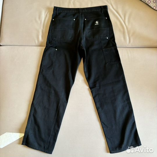 Штаны Carhartt WIP Double Knee Pant Black (Rinsed)