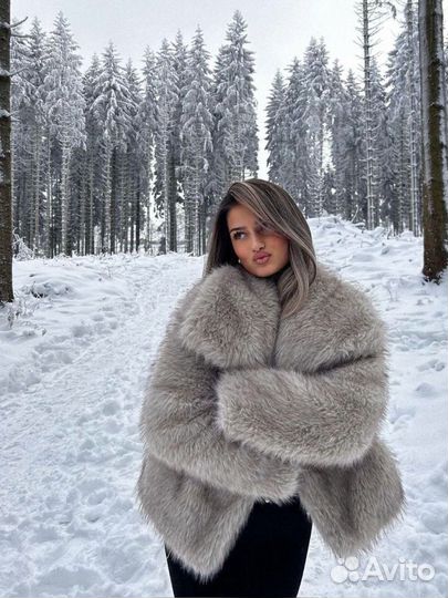 Шуба серая S M L новая lime lichi