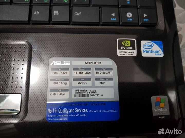 Ноутбук Asus K40IN