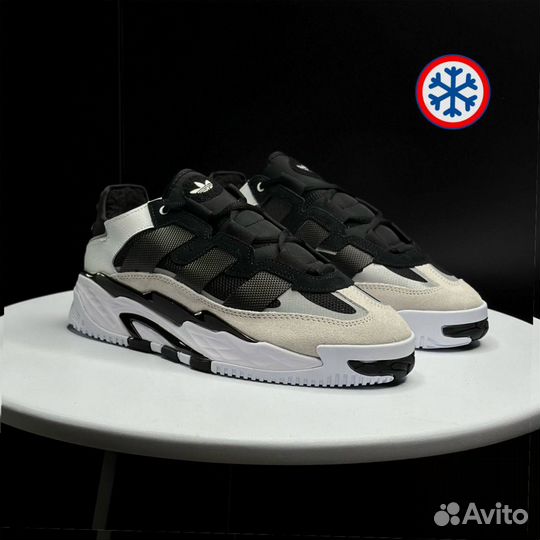 Кроссовки зимние Adidas Niteball black and white