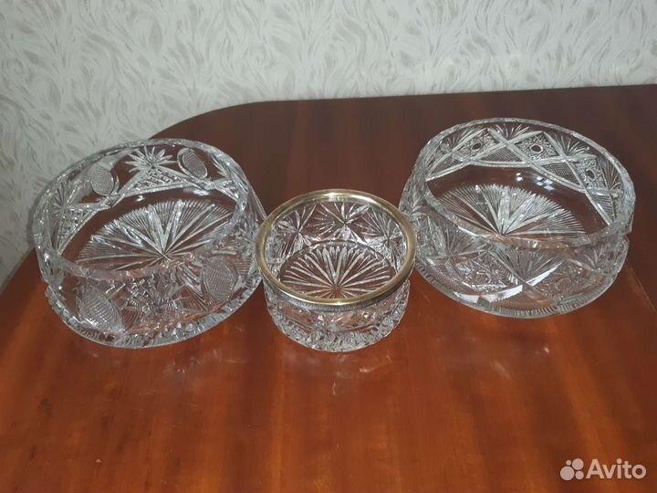 Хрустальная конфетница,салатницы СССР