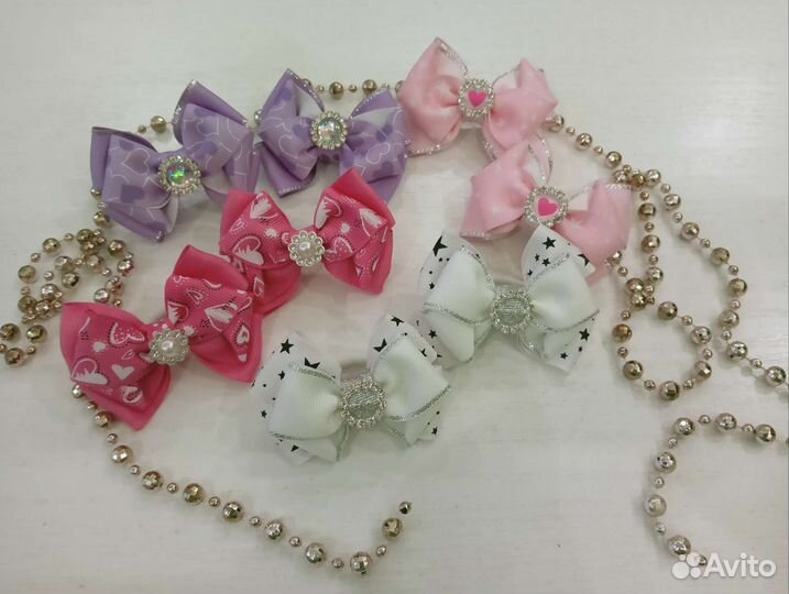 Бантики на первые хвостики. Ручная работа