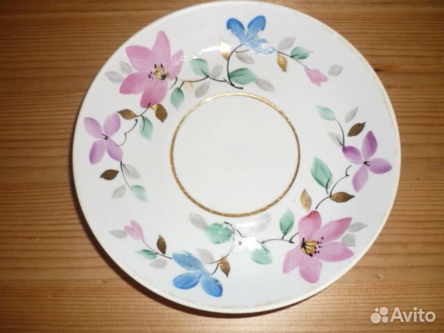 Блюдце Пролетарий СССР цветы фарфор