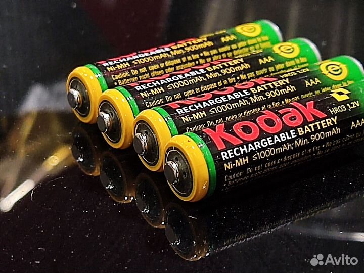 Два аккумулятора AAA Kodak HR03 1000mAh 1,2V