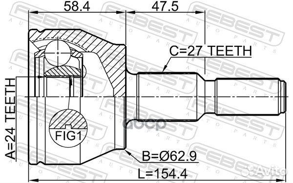 ШРУС внешний перед прав/лев ;ford focus CB8