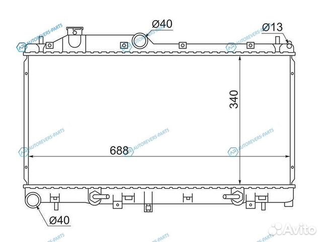 SB0005-BLT Радиатор subaru legacy turbo 03- forest