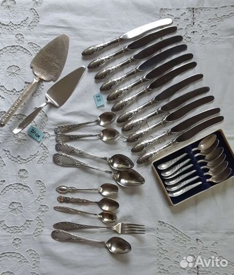 Мельхиор, пламя, ножи, лопатки, ложки