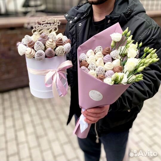 Клубника в шоколаде, Букеты с клубникой