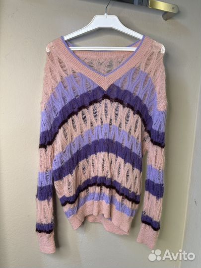 Свитер фиолетовый ажурный М