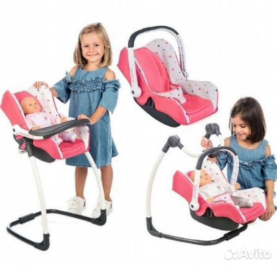 Smoby Maxi-Cosi Quinny Коляска для кукол и стульчк