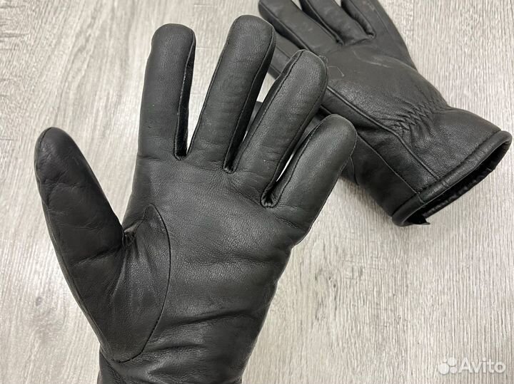 Перчатки зимние мужские кожаные