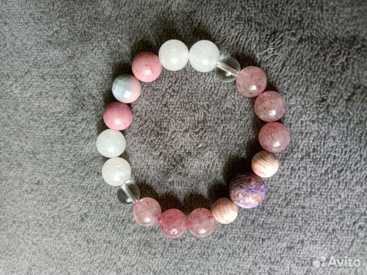 Браслет из натуральных камней:чароит, др