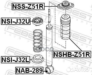 Опора амортизатора nissan murano 07- зад. nissa