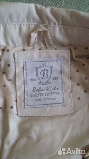 Плащ тренч для девочки 80 Beba Kids