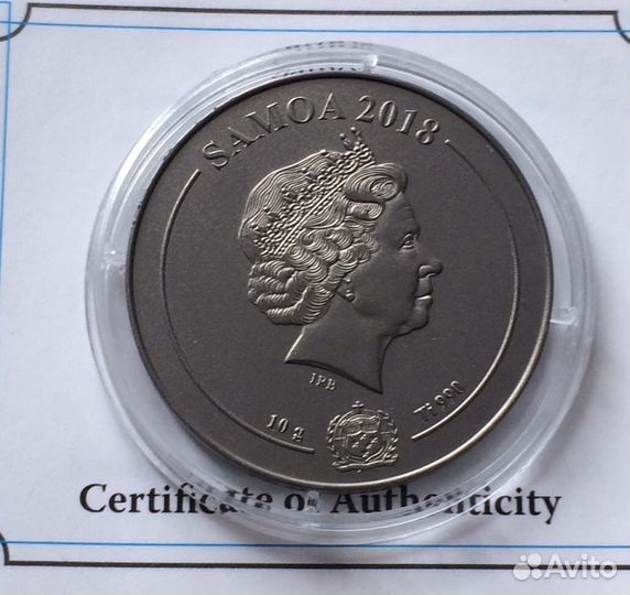 Самоа.1 дол. 2018г. Моторспорт. Титан 990 проба