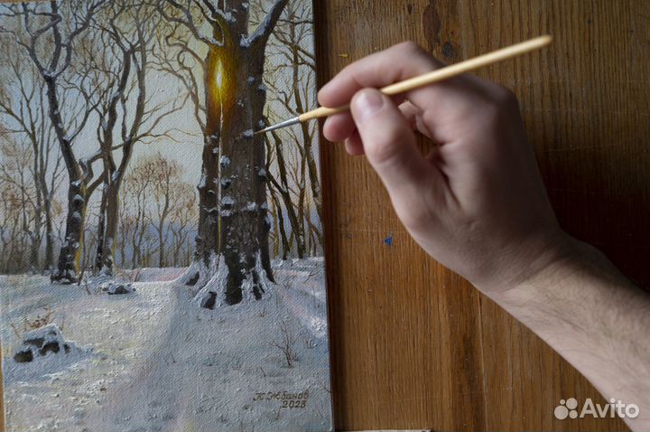 Пейзаж. Картина маслом на холсте, размер 18х24см