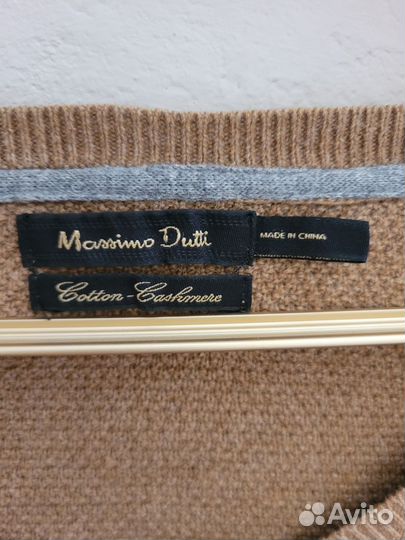 Джемпер хлопок+кашемир Massimo Dutti M бежевый