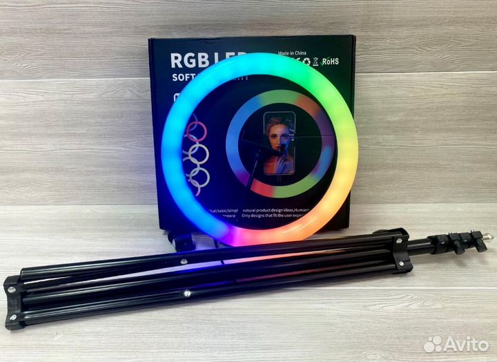 Кольцевая лампа 30 см RGB