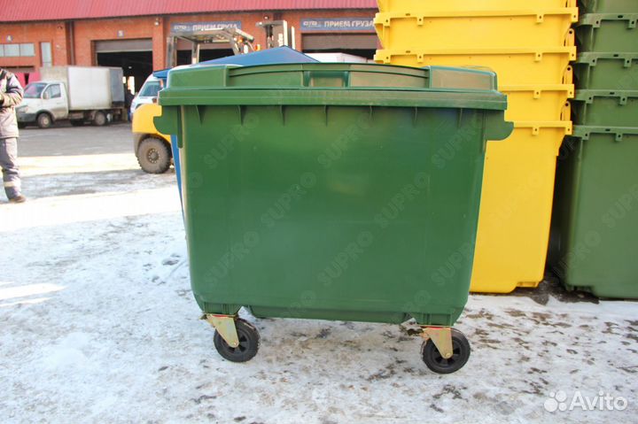 Пластиковый мусорный бак 660л Ш7312