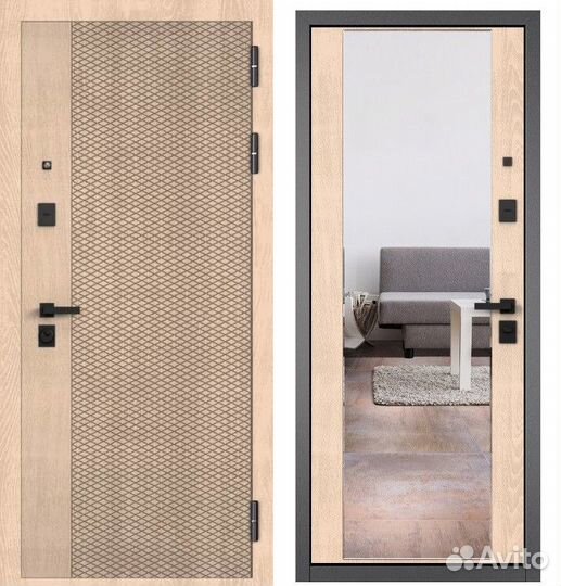 Дверь входная металлическая с зеркалом