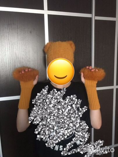 Комплект шапка и перчатки