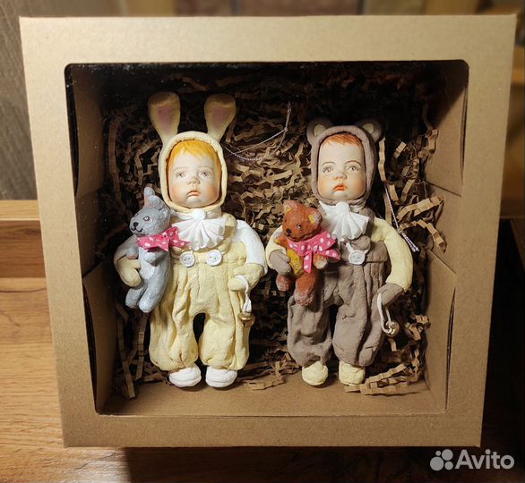 Ватная елочная игрушка ручная работа