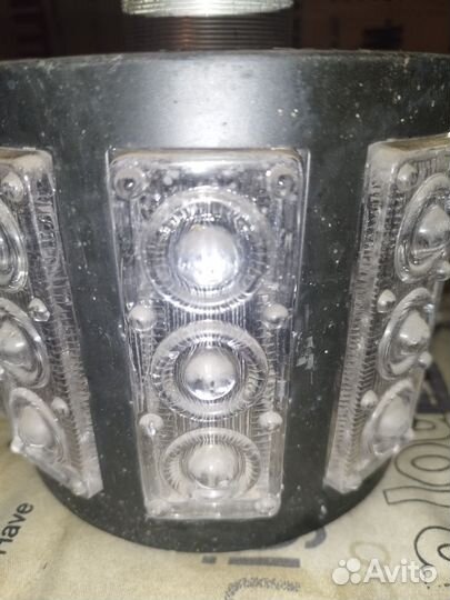 Люстра витражная с хрустальными пластинами