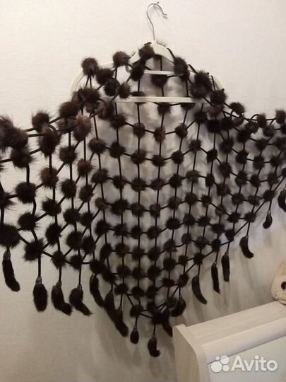 Шаль-накидка из меха норки