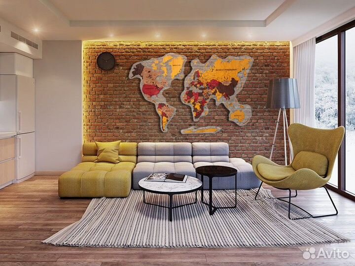 Карта мира из дерева Монтеверде Череповец