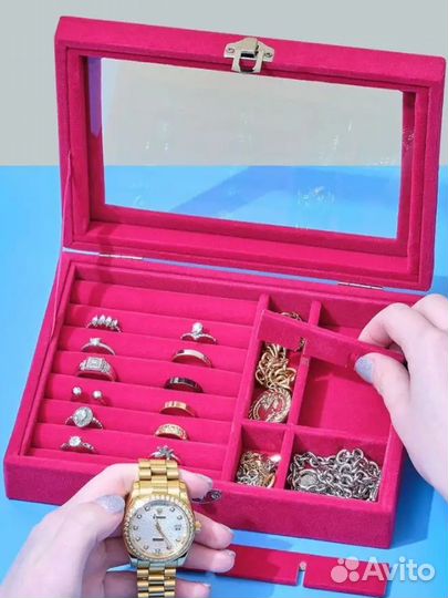 Шкатулка для украшений велюр новая