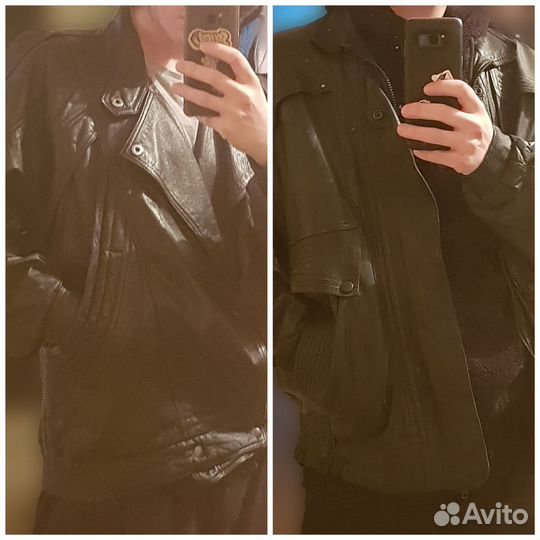 Кожанный бомбер винтаж