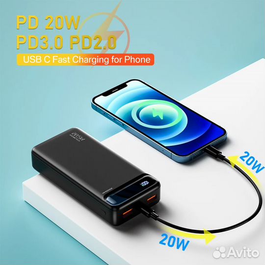 PowerBank 37000mWh 22.5W (PD 20W) (Новый)