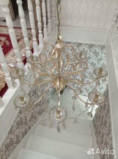 Люстры потолочные бу хрустальные