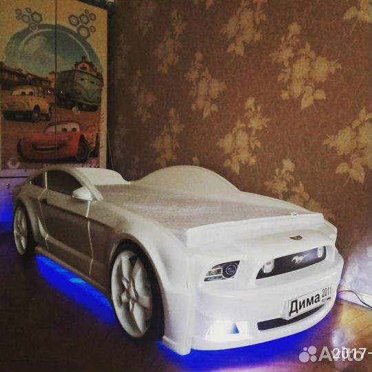 Детская Кровать машина Мустанг объёмный