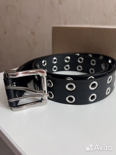 Ремень женский кожаный черный