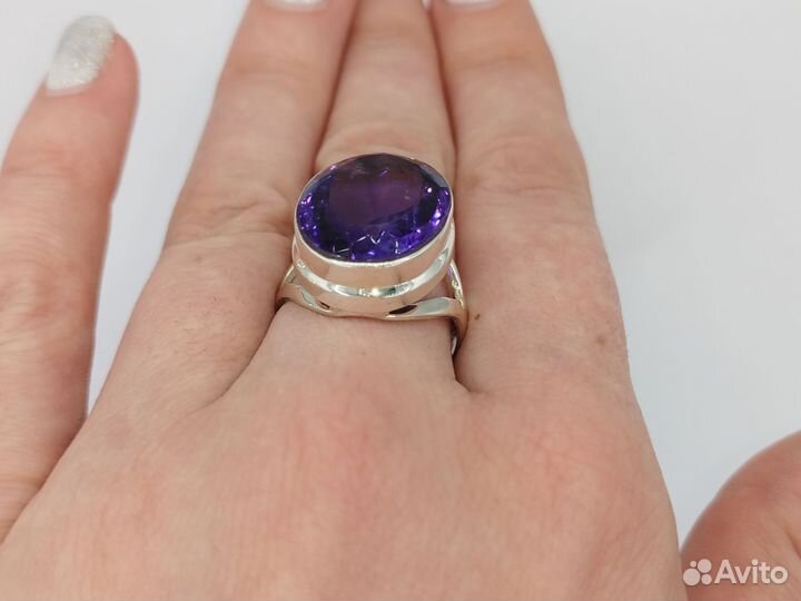 Аметист кольцо серебро