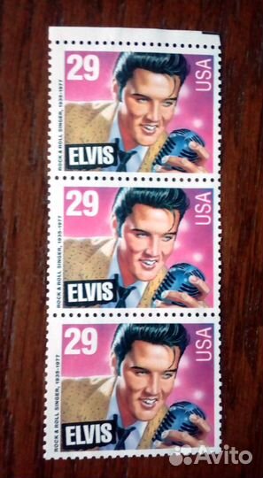 Марки (3 шт) Elvis 29 центов