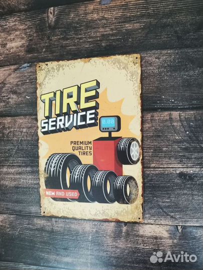 Декор на стену табличка Tire service шиномонтаж