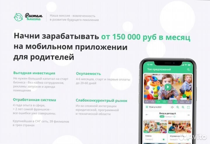 Бизнес на IT-приложении детсада. Доход от 150к/мес
