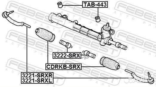 Наконечник рулевой левый cadillac SRX 2003-2010