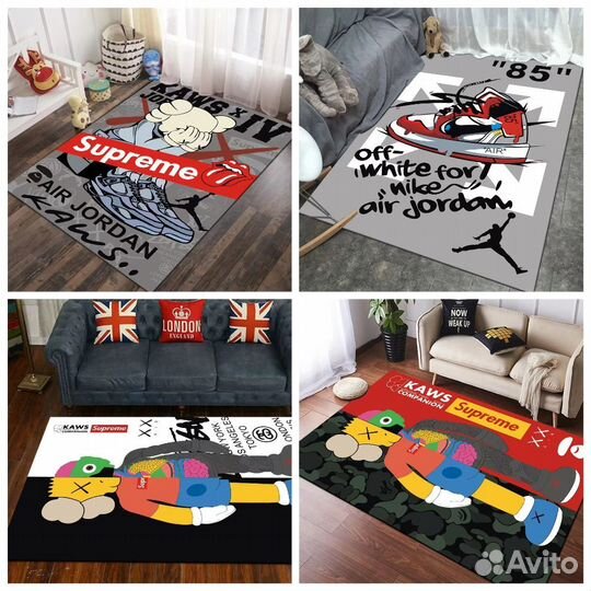 Коврик для ванной Kaws, Chrome Hearts, 50х80