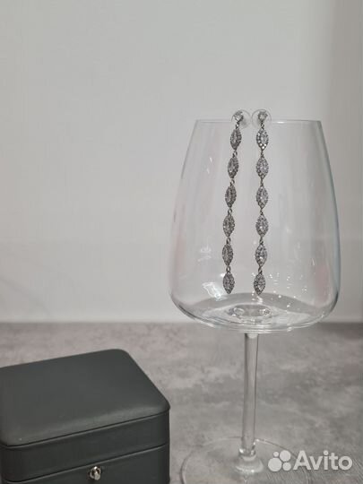 Серьги серебряные длинные