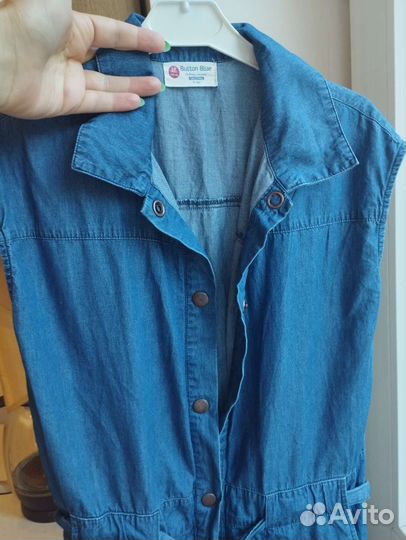 Джинсовый комбинезон для девочки 140