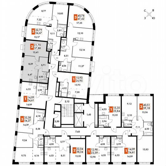 2-к. апартаменты, 37,9 м², 15/15 эт.