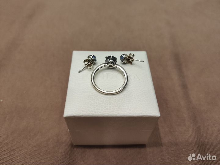 Кольцо и серьги Pandora (серебро)