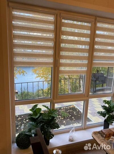 Рулонные шторы зебра в коробе E7863