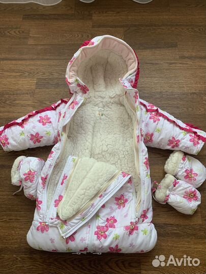 Зимний комбинезон -конверт для девочки
