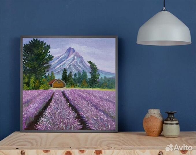 Картина маслом на холсте Лаванда картина с цветами